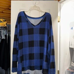 Maurices Blue and Black V-Neck Sweater